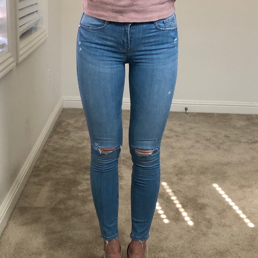 Zara Distressed Jeans Blue - Size 2